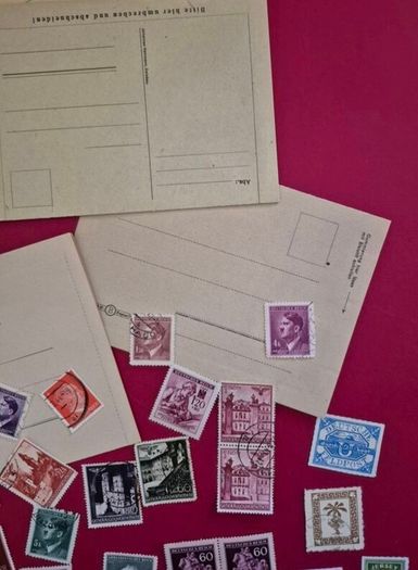 Selection of 3rd reich, stamps/ postcards/propaganda photo, and military feldpost.