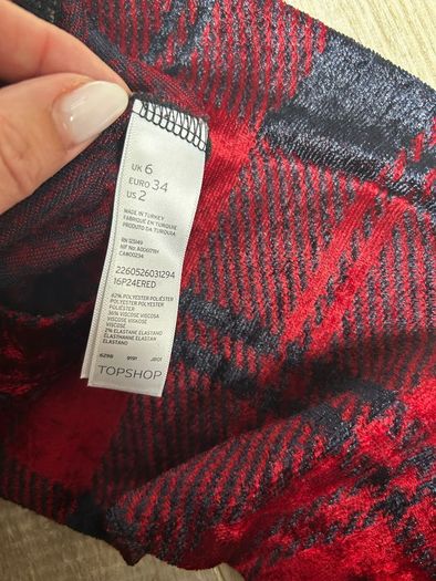 Tartan velvet look leggings