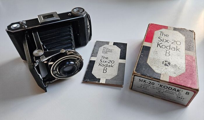 Vintage Kodak Six 20 B Camera With Original Box - Vintage Film Camera