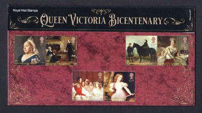 2019 Great Britain The 200th Anniversary of the Birth of Queen Victoria, 1819-1901 Commemorative Stamps & Miniature Sheet Presentation Pack