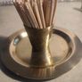 Small Brass Pot  Toothpick Set on on small brass trey. Image 7