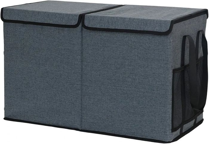 Large Toy Chest Storage Organizer Box with Lid, Collapsible Fabric Box Container Bin for Home, Nursery, Playroom Boys Girls Toys Organizing, Grey
