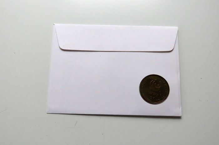 Crane Malawi 1986 WWF coin stamp cover Bugeranus Carunculatus
