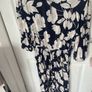 Navy & Cream F&f Floral Shirred long Dress Size 14 Image 2