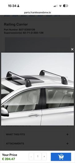 Official BMW Roof Bars (Bmw X1 : fits 2015 To 2022)