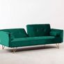 Emerald Green Velvet Sofa Bed Image 2