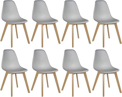 SALE SET OF 8 Dining Chairs with Solid Beech Wood Legs