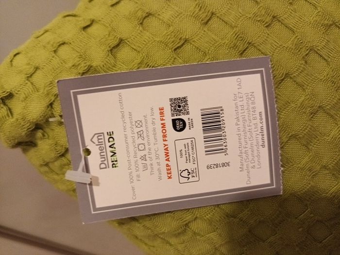 2 x sage  green cushions BNWT