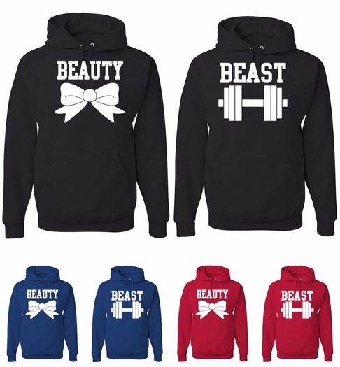 Cute Matching Beauty Beast Couples Hoodies