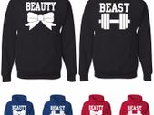 Cute Matching Beauty Beast Couples Hoodies