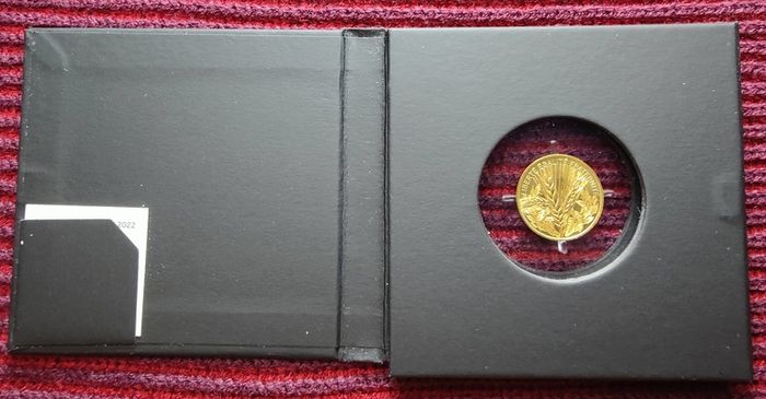 France 250 Euro Gold (.999) Brilliant Uncirculated Coin 2022 - Wheat - Natures de France - Rose Spot