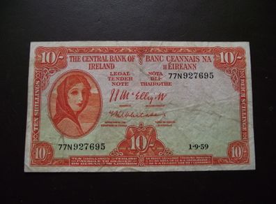 The Central Bank of Ireland. Lady Lavery 10 shillings (1959)#2