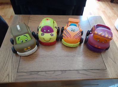 B.toys, 4 pull back soft safe rubber bright colour cars for toddlers. I can post