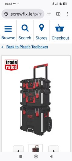 Milwaukee tool pack out tool box trolley.