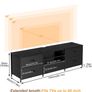 TV Stand Cabinet, TV Unit with 5 Drawers, 140 cm, All Black TV Console Table with Storage Organizers, Entertainment Center with Open Shelf for Living Room, Bedroom Image 7