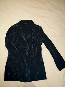 Topshop Blue Velvet Blazer