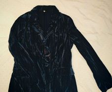 Topshop Blue Velvet Blazer