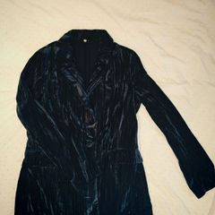 Topshop Blue Velvet Blazer