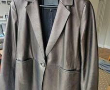 Massimo Dutti Brown Leather Blazer