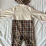 Cute 6-9mo baby boy lapel suspender onesie Image 2