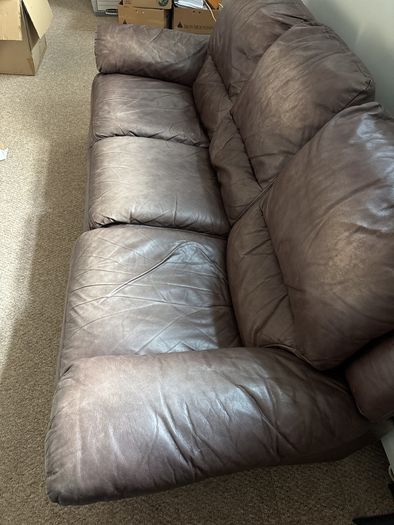 3 seater leather reclining couch