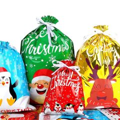 30pcs Christmas Drawstring Gift Bags, Lager Size Xmas Gift Wrapping Goodies Bags (FREE POSTAGE)