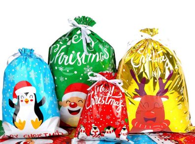 30pcs Christmas Drawstring Gift Bags, Lager Size Xmas Gift Wrapping Goodies Bags (FREE POSTAGE)