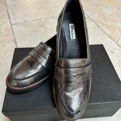 Dune Pewter Leather Loafers