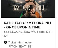 Katie Taylor Tickets x 2 Pitch Seating