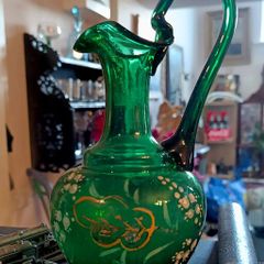 Hand blown antique glass pitcher