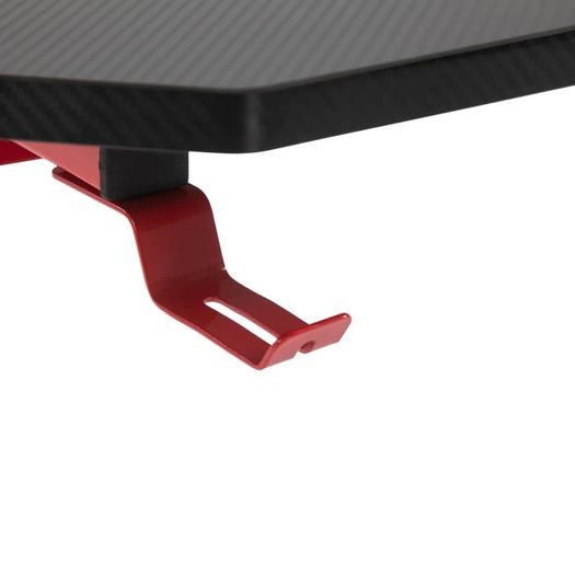 Gaming Desk Steel Frame w/ Cup Headphone Holder Adjustable Feet Red (FREE POSTAGE)