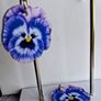 Majestic Lavender Pansy Floral Earrings Image 6
