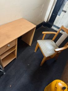 Desk and a chair