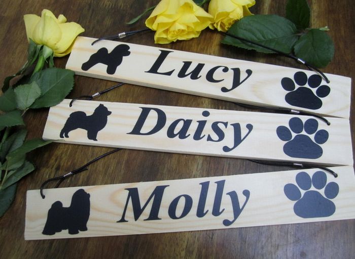 Door Kennel Wooden Hanging Sign Plaque with dog puppy name