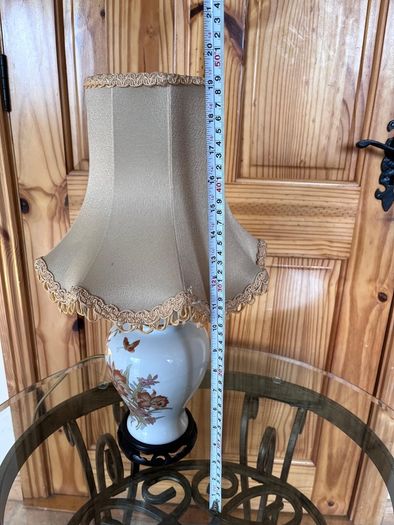 Ceramic lamp 65 euro. Brass with glass shade 95 euro . Chinese style 50 euro .