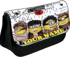 5 Seconds of Summer Minions personalized pencil case Make up bag School Birthday Gift Boys Girls with your own name on it! / back to school stationery