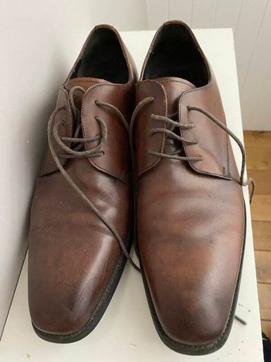 John White tan brown Moore leather shoes, Size 9, EU 43, dress shoe