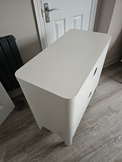 IKEA BUSUNGE 2-Drawer Chest White, Discontinued, Very Good Condition