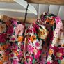 dress Bnwt Bershka 100% cotton floral dress size large off shoulder with sleeves Image 8