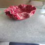 Vintage Bowl, Burnt Red Ruffled Crest Edge Small Dish Or Ashtray Image 7