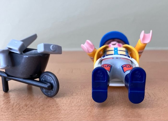 Vintage Playmobil 1992 Female Construction Worker & Tools