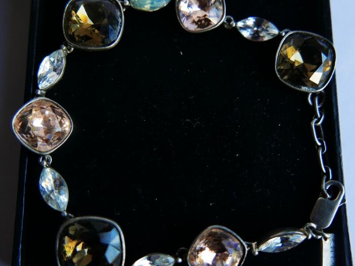Vintage Sterling Silver 925 Multi Stone Bracelet length 8,5" - 20,9g