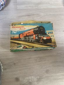 A Brimtoy Clockwork Mechanical Train Set