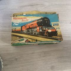 A Brimtoy Clockwork Mechanical Train Set
