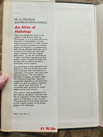 An Atlas Of Histology. By W.h. Freeman And Brian Bracegirdle. Second Edition Large Volume Hardback With Dustjacket.  Book In Good Condition.  Dustjacket Tatty.  See Photos For Same.