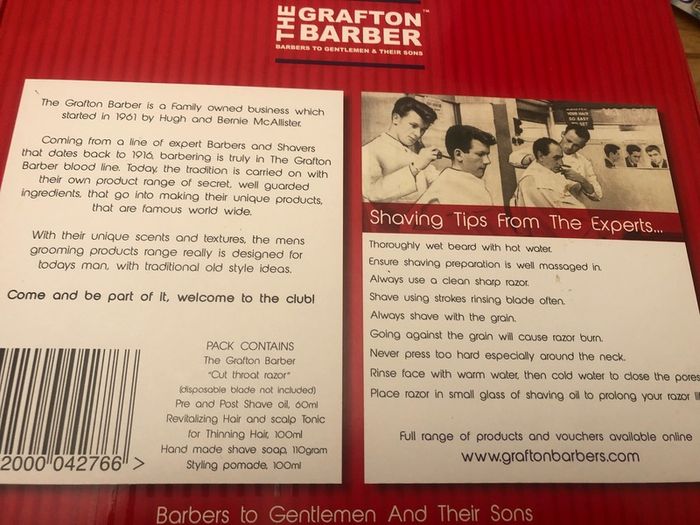 Men's grooming grafton barber shave set