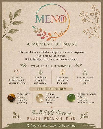Menopause Wellness Bracelet - Tiger's Eye, Citrine & Green Gemstone Self Care Gift