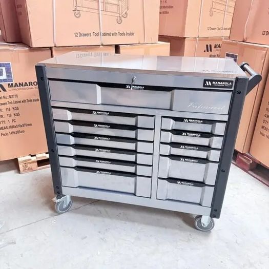 Manarola 12 Drawer Tool Box - Fully Loaded With Tools