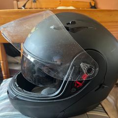 Motorbike Helmet (Royal) Outer Visor & Internal Sun Visor