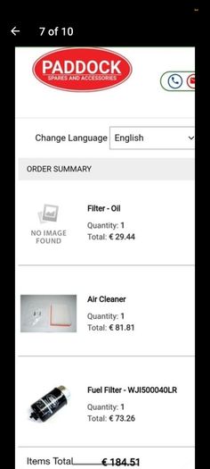 Land Rover - Service kit - OEM New Parts - PUMA diesel - Defender